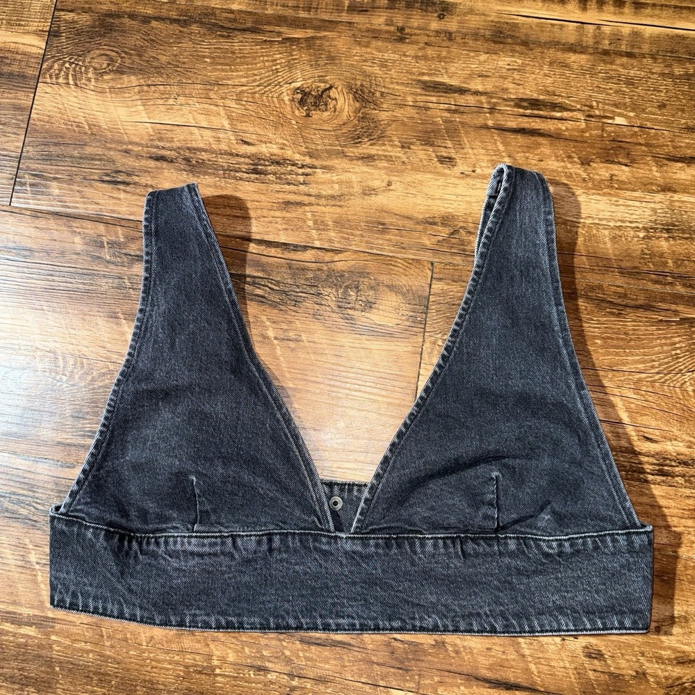 Good American Black Denim Bralette Sexy Women's Size‎ 5/XL